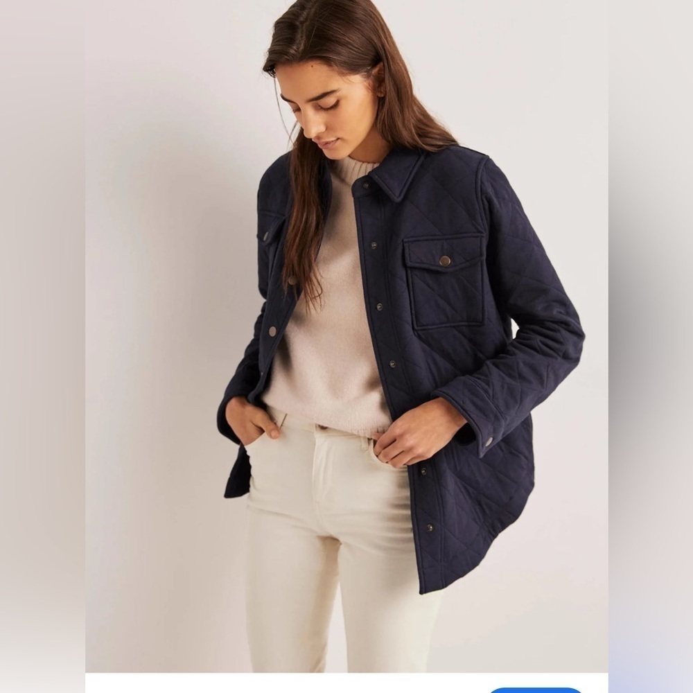 Boden Woman’s Quilted Navy Jersey Shacket